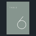 Modern Minimalist Olive Green Table Number  Table<br><div class="desc">This Modern Minimalist Table Number is perfect for wedding table numbers or any table number party needs! Fully customizable! **PLEASE NOTE: To order,  simply adjust your table number and add each number separately to your cart. Then check out once you are finished.</div>