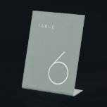 Modern Minimalist Olive Green Table Number  Table  Pedestal Sign<br><div class="desc">This Modern Minimalist Table Number is perfect for wedding table numbers or any table number party needs! Fully customizable!</div>