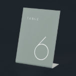 Modern Minimalist Olive Green Table Number  Table  Pedestal Sign<br><div class="desc">This Modern Minimalist Table Number is perfect for wedding table numbers or any table number party needs! Fully customizable!</div>