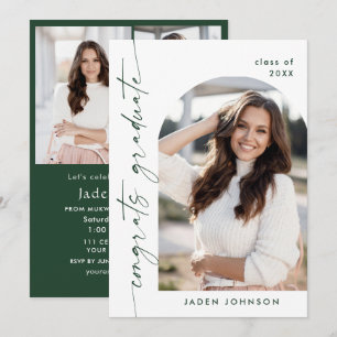 Modern Minimalist One 4 PHOTO Graduation Party Invitation