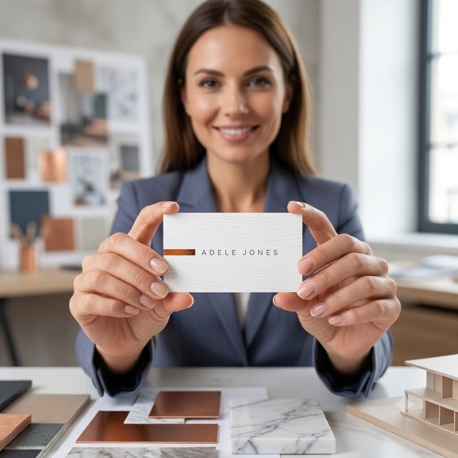 Modern Minimalist Orange Black White Business Card (Creator Uploaded)