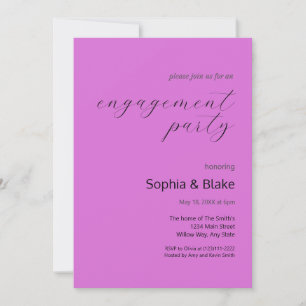 Modern Minimalist Orchid Purple Engagement Party Invitation