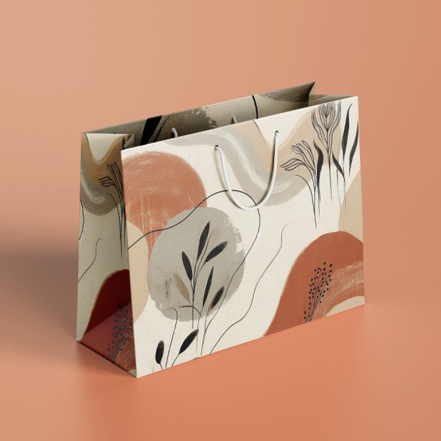 Modern Minimalist Organic Abstract Shapes Pattern Large Gift Bag (Creator Uploaded)