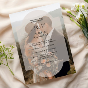 Modern Minimalist Overlay Photo Wedding Invitation