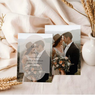 Modern Minimalist Overlay Photo Wedding Save The Date