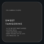 Modern Minimalist Packaging Candle Cosmetics Label<br><div class="desc">Modern and minimalist black product label for candles or beauty products, cosmetics and more. Clean design with modern fonts and lots of white space. This candle label template can be personalized - change text, fonts and colours if you like. Default background colour is black but can be changed. Perfect for...</div>
