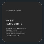 Modern Minimalist Packaging Candle Cosmetics Label<br><div class="desc">Modern and minimalist black product label for candles or beauty products, cosmetics and more. Clean design with modern fonts and lots of white space. This candle label template can be personalized - change text, fonts and colours if you like. Default background colour is black but can be changed. Perfect for...</div>