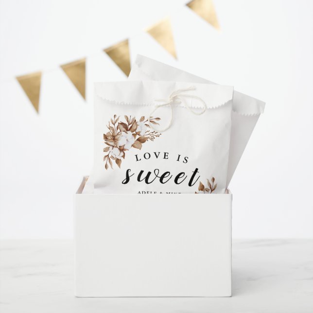 Modern Minimalist Pampas Grass Bouquet Wedding Favour Bag (Party)