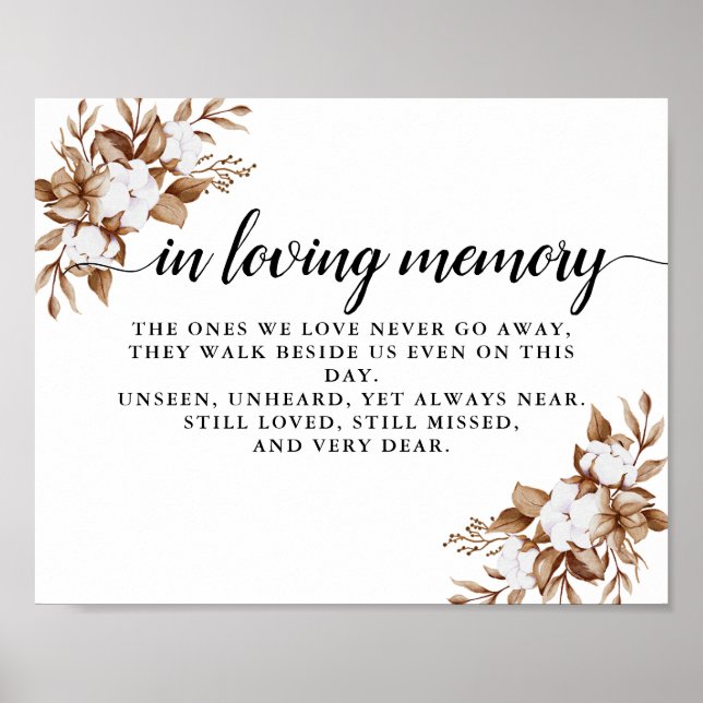 Modern Minimalist Pampas Grass Bouquet Wedding Poster (Front)