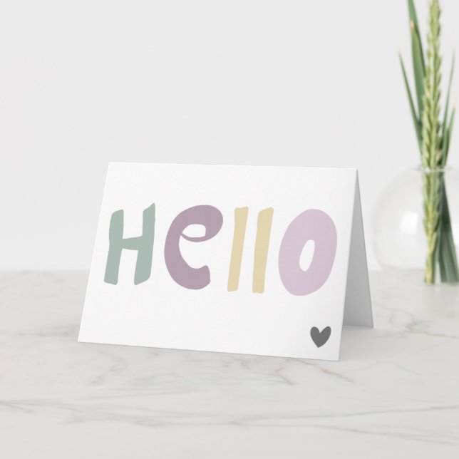 Modern Minimalist Pastel Colours Hello  Card (Front)
