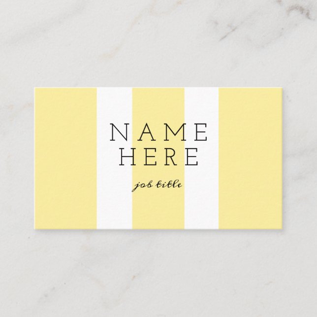 Modern Minimalist Pastel Mustard Business Cards (Front)