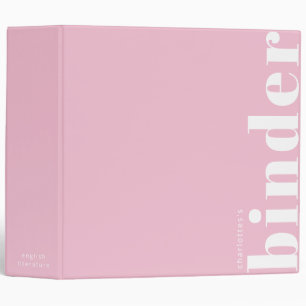 Modern Minimalist Pastel Pink Simple Custom Binder