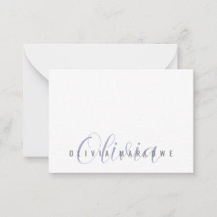 Modern Minimalist Pastel Purple Monogram Card