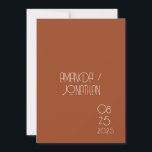 Modern Minimalist Pastel Save the Date Card<br><div class="desc">Modern Minimalist Pastel Save the Date Card
A stylish minimalist wedding Save the Date featuring elegant white script on a pastel cinnamon background in addition to your favourite photo. 
Personalize with your event details.</div>