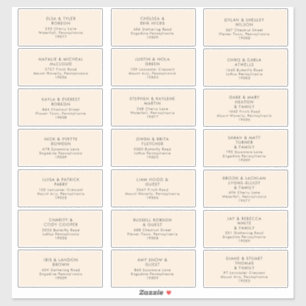 Modern Minimalist   Peach Guest Address Labels