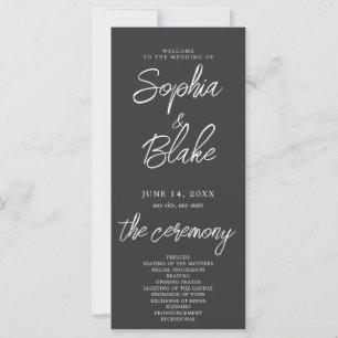 Modern Minimalist Pebble Grey Wedding Program