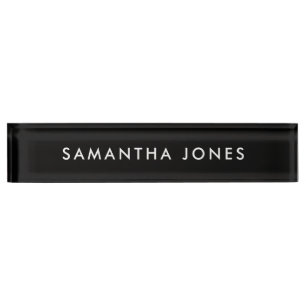 modern minimalist Personalised black Nameplate