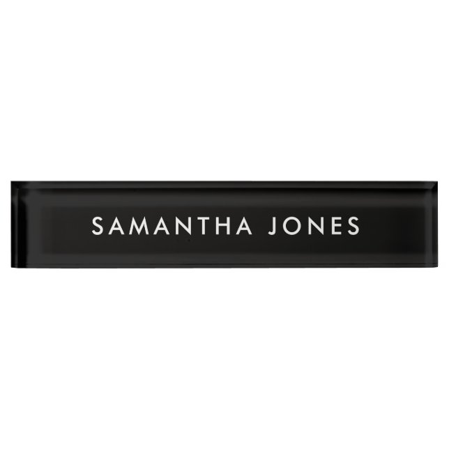 modern minimalist Personalized black Nameplate (Front)