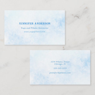 Modern Minimalist Personalized Blue Watercolor Business Card