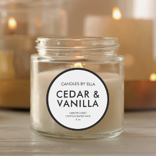 Modern Minimalist Personalized Candle Label