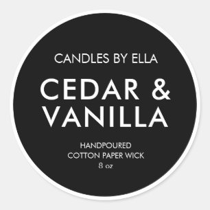 Modern Minimalist Personalized Candle Labels
