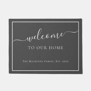 Modern Minimalist Personalized Chic Monogram Name Doormat