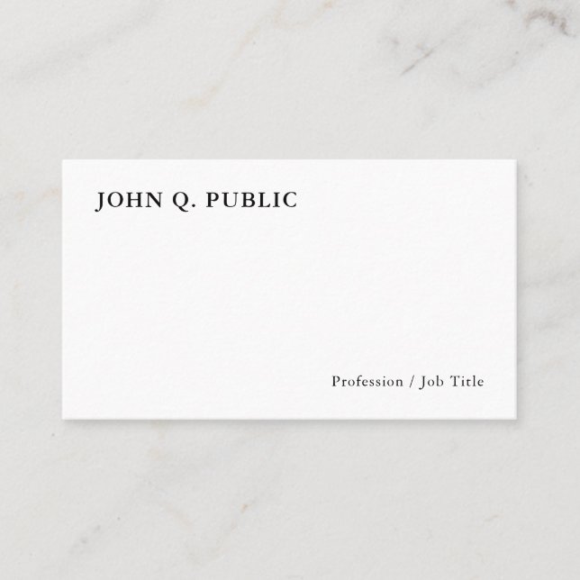 Modern Minimalist Personalized Elegant Template Business Card (Front)