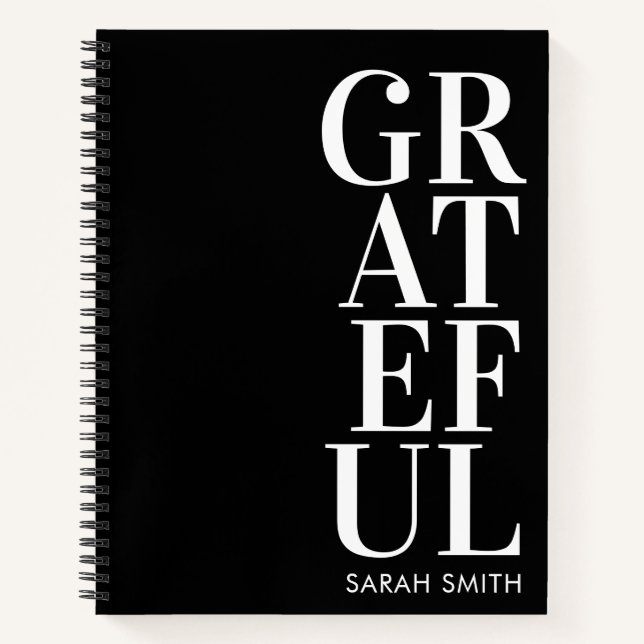Modern Minimalist Personalized Gratitude Notebook (Front)