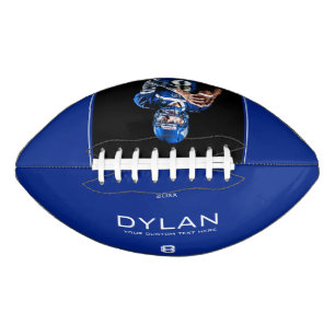 Modern Minimalist Personalized Keepsake Blue Football