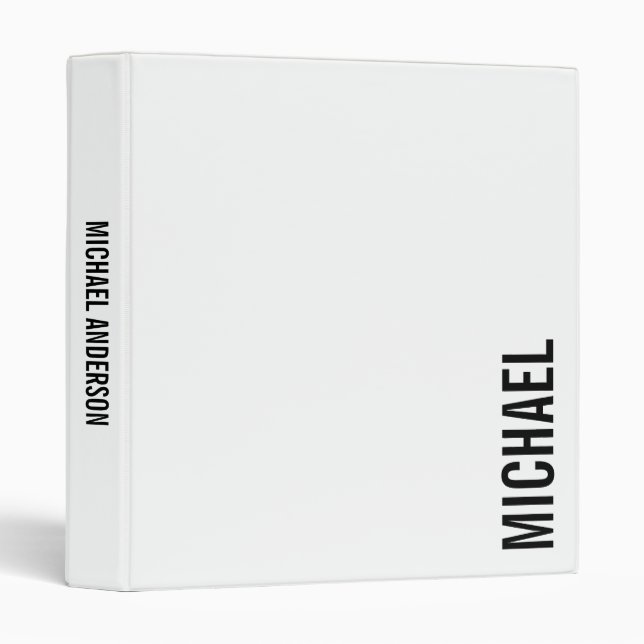 Modern Minimalist Personalized Name Binder (Front/Spine)