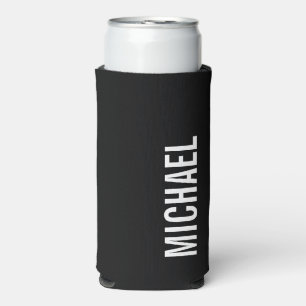 Modern Minimalist Personalized Name Can Cooler