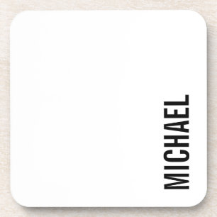 Modern Minimalist Personalized Name Coaster