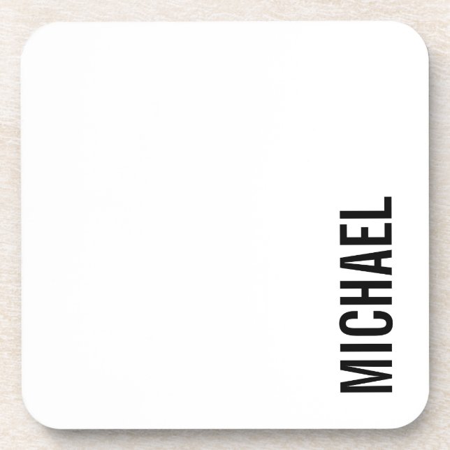 Modern Minimalist Personalized Name Coaster (Front)