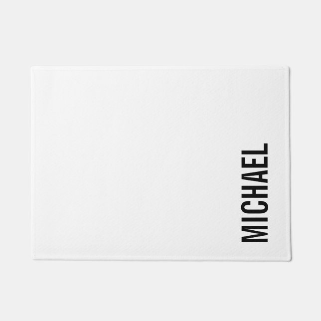 Modern Minimalist Personalized Name Doormat (Front)