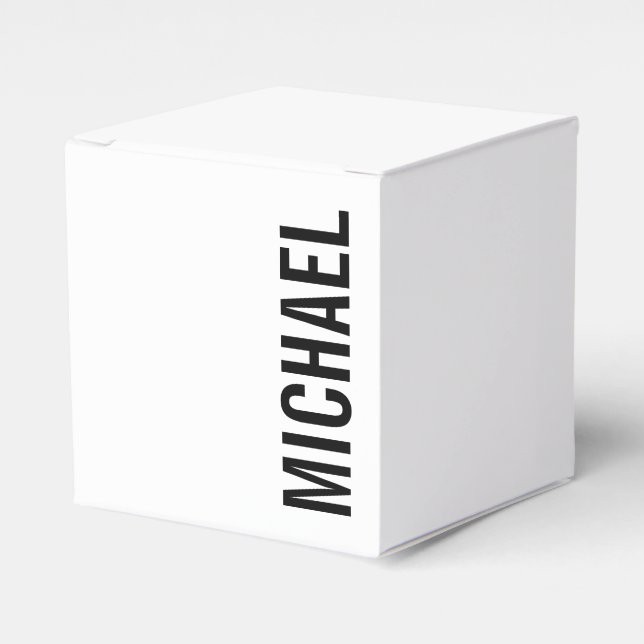 Modern Minimalist Personalized Name Favor Box (Front Side)