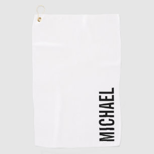 Modern Minimalist Personalized Name Golf Towel