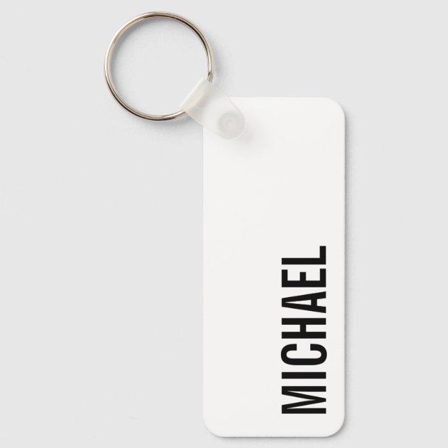 Modern Minimalist Personalized Name Keychain (Front)