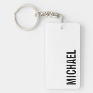 Modern Minimalist Personalized Name Keychain