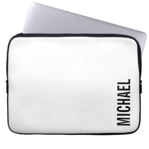 Modern Minimalist Personalized Name Laptop Sleeve