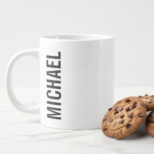 Modern Minimalist Personalized Name Large Coffee Mug