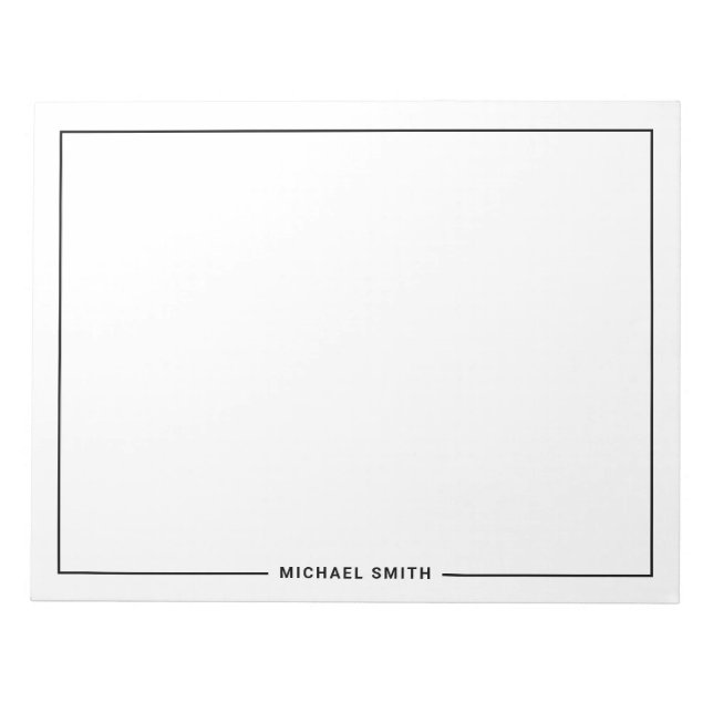 Modern Minimalist Personalized Name Notepad (Front)