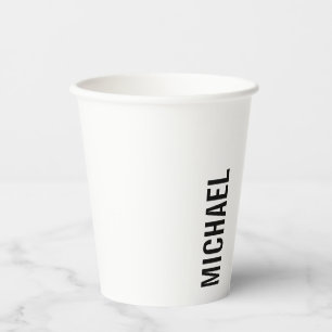 Modern Minimalist Personalized Name Paper Cups