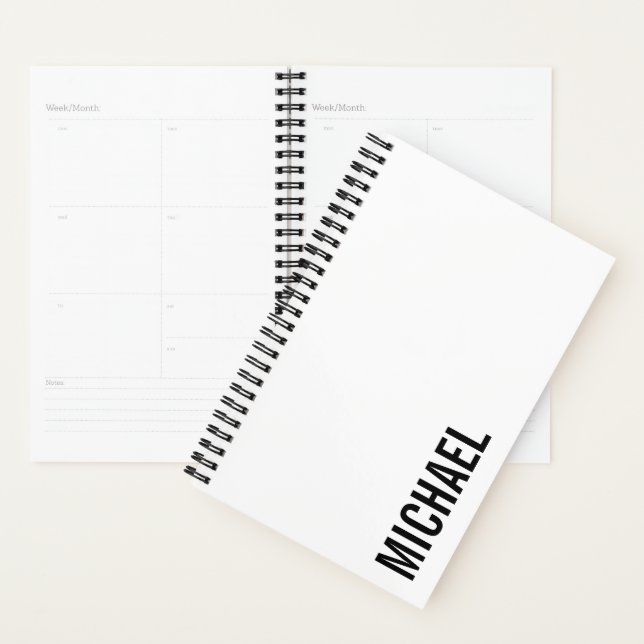 Modern Minimalist Personalized Name Planner (Display)