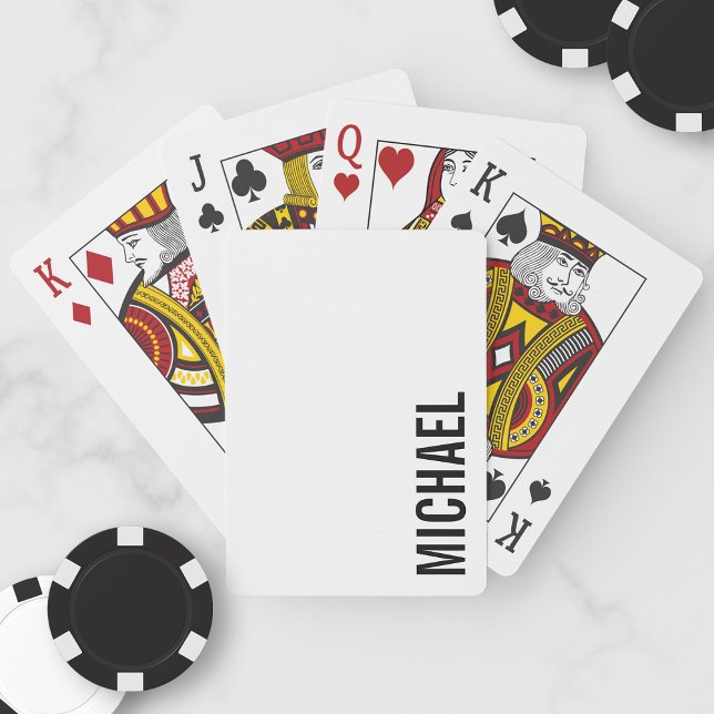 Modern Minimalist Personalized Name Playing Cards (Creator Uploaded)
