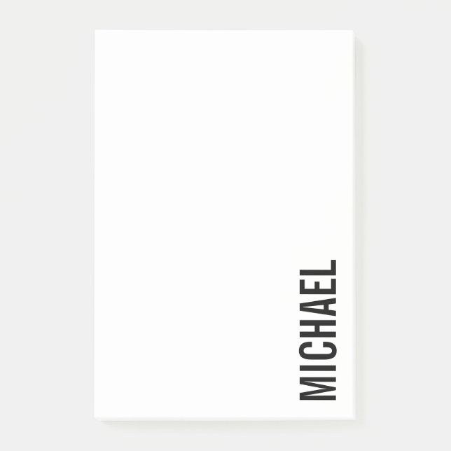 Modern Minimalist Personalized Name Post-it Notes (Front)