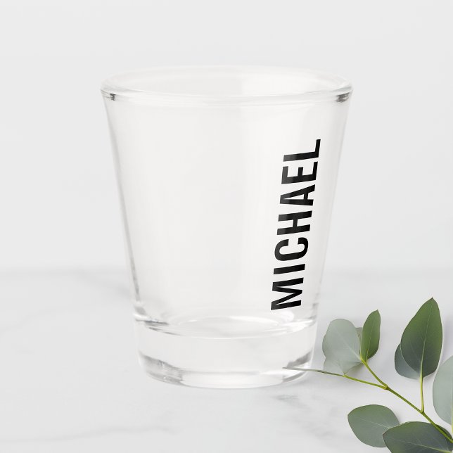 Modern Minimalist Personalized Name Shot Glass (Creator Uploaded)