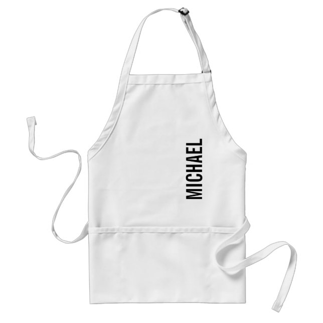 Modern Minimalist Personalized Name Standard Apron (Front)