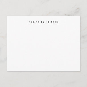 Modern Minimalist Personalized Name Stationery Postcard