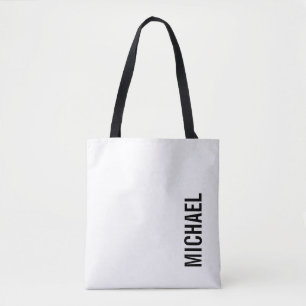 Modern Minimalist Personalized Name Tote Bag