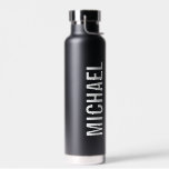 Modern Minimalist Personalized Name Water Bottle<br><div class="desc">Modern Minimalist Design featuring personalized name in modern bold sans serif font style.

Perfect as holiday gifts for him,  father's day gifts and gifts for any special occasions.</div>